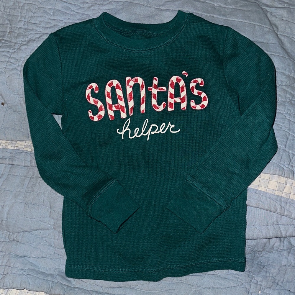 Jumping Beans Santa's Helper Long Sleeve Tee - Dark Green